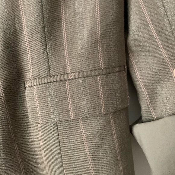 Talbots beige, striped jacket, beautiful shine, barely worn, size 10 - Picture 6 of 10